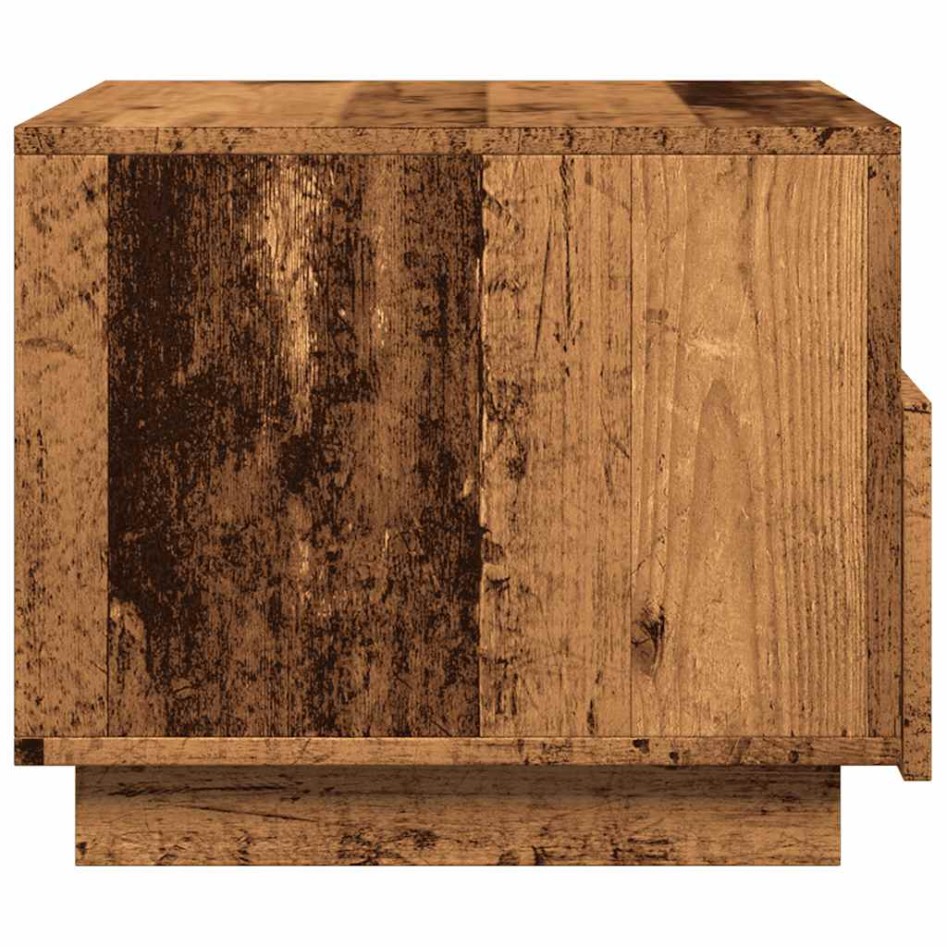 Mesa de centro con luces LED madera envejecida 50x49x40
