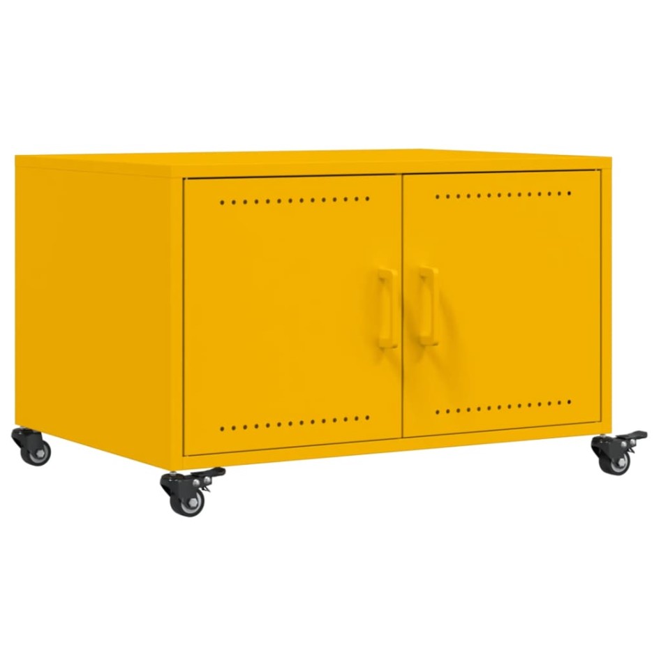 Mesa de centro acero amarillo mostaza 68x50x43,5