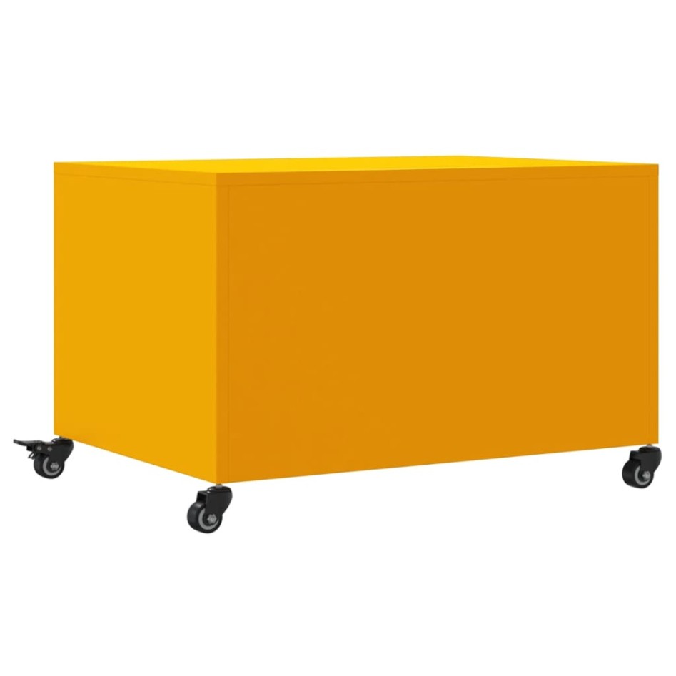 Mesa de centro acero amarillo mostaza 68x50x43,5