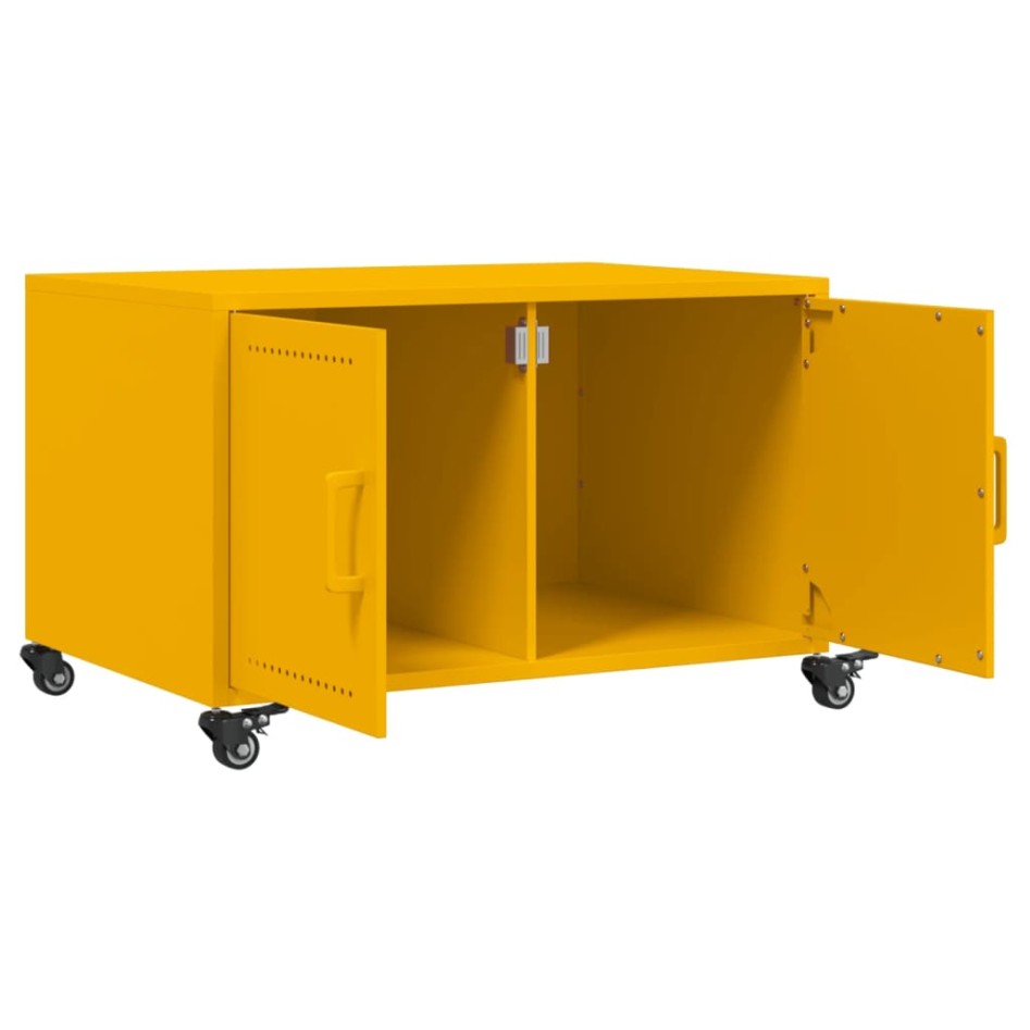 Mesa de centro acero amarillo mostaza 68x50x43,5