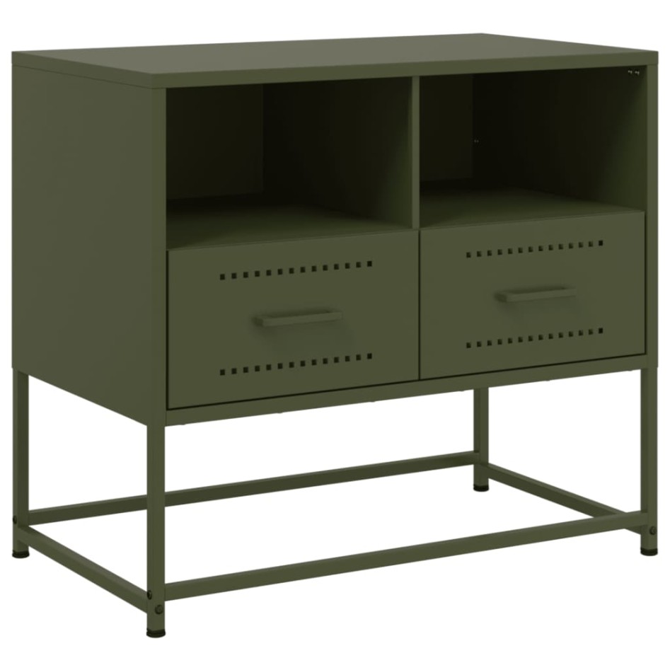 Mueble para TV de acero verde oliva 68x39x60,5