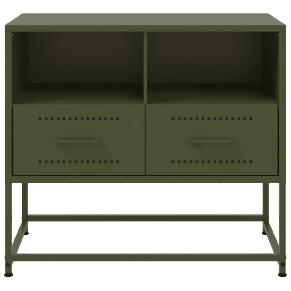 Mueble para TV de acero verde oliva 68x39x60,5