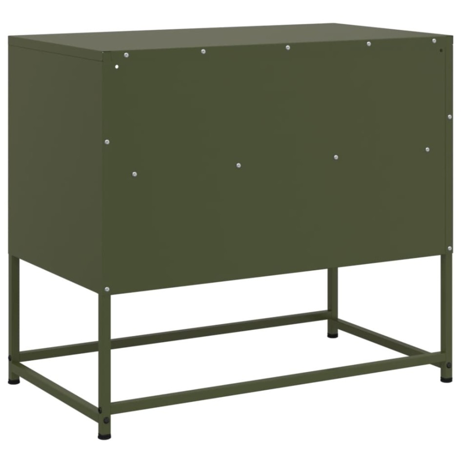 Mueble para TV de acero verde oliva 68x39x60,5
