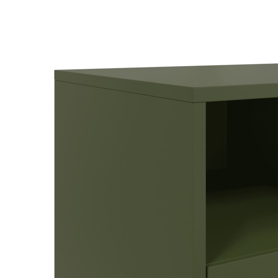 Mueble para TV de acero verde oliva 68x39x60,5