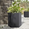 Jardineras hexagonales 2 uds acero negra 46x40x45 cm
