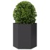 Jardineras hexagonales 2 uds acero negra 46x40x45