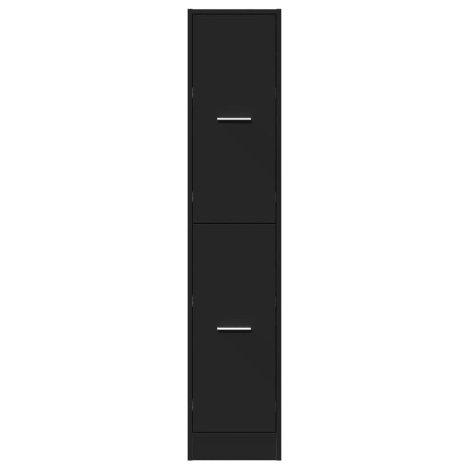 Armario botiquín madera de ingeniería negro 30x41x144,5