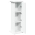 Pedestal expositor con almacenaje madera blanco 31x30x90