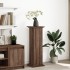 Pedestal expositor con almacenaje marrón roble 31x30x90