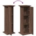 Pedestal expositor con almacenaje marrón roble 31x30x90