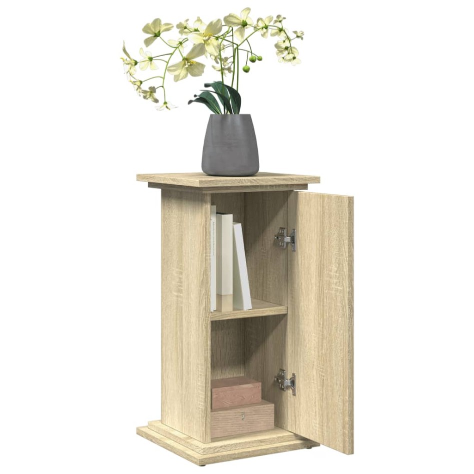 Pedestal expositor con almacenaje roble Sonoma 31x30x60