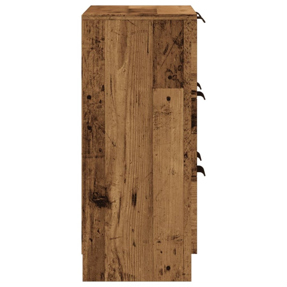 Aparador de madera de ingeniería envejecida 60x30x70