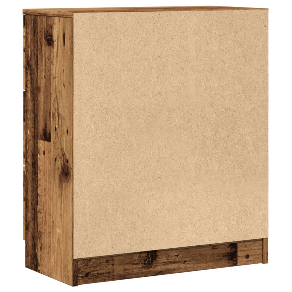 Aparador de madera de ingeniería envejecida 60x30x70