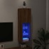 Mueble para TV con luces LED roble artesanal 30,5x30x102