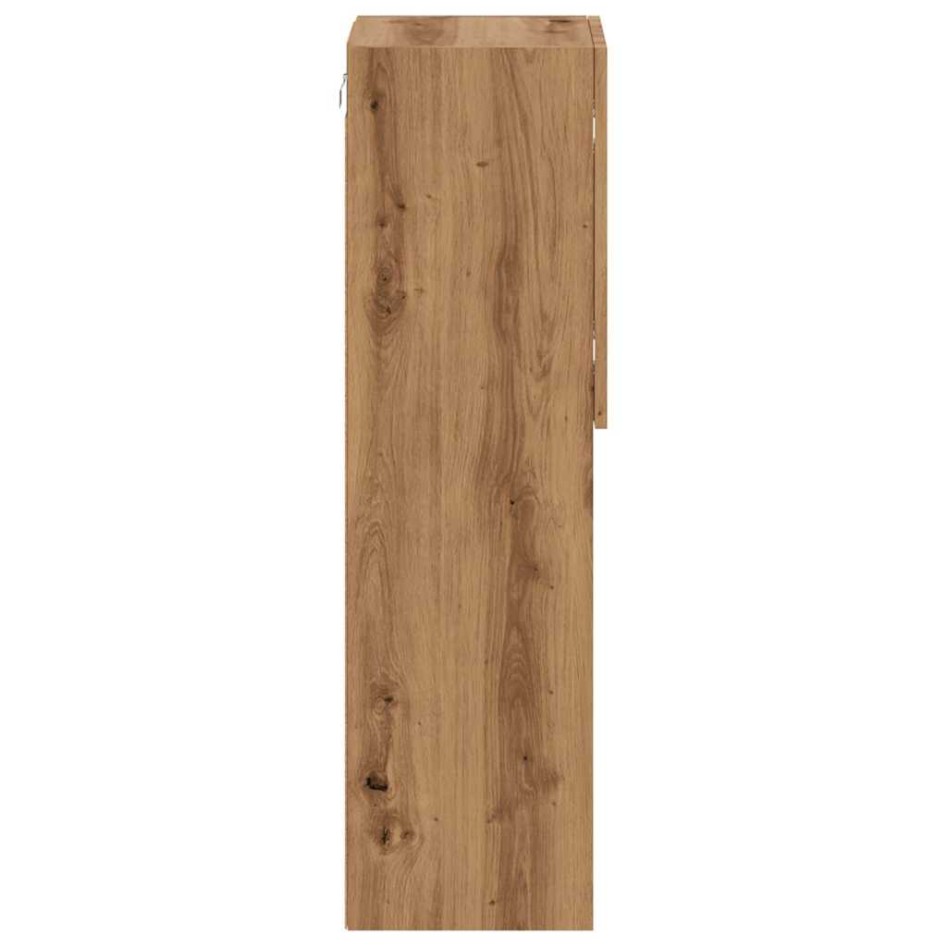 Mueble para TV con luces LED roble artesanal 30,5x30x102