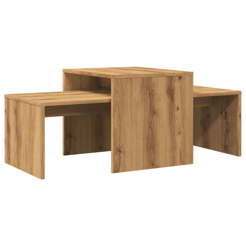 Mesa de centro madera de ingeniería roble artisan 100x48x40