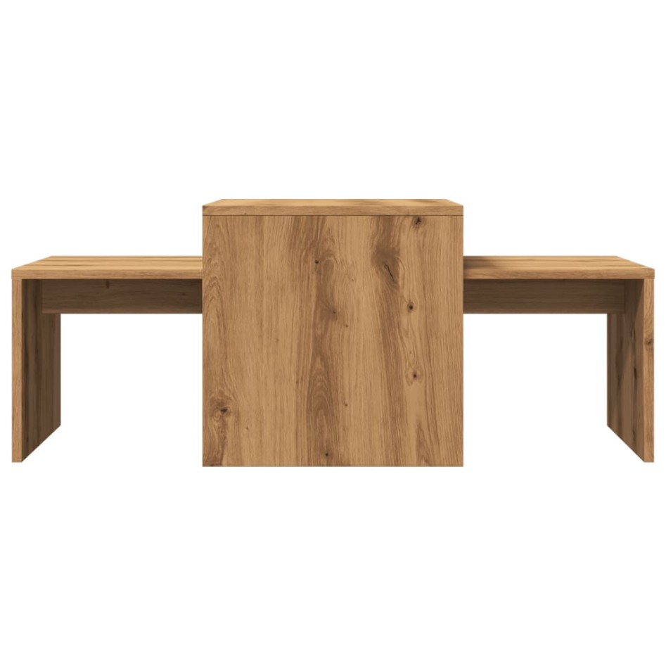 Mesa de centro madera de ingeniería roble artisan 100x48x40