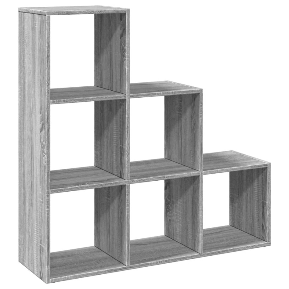 Librería divisor 3 niveles madera gris Sonoma 99x29x99