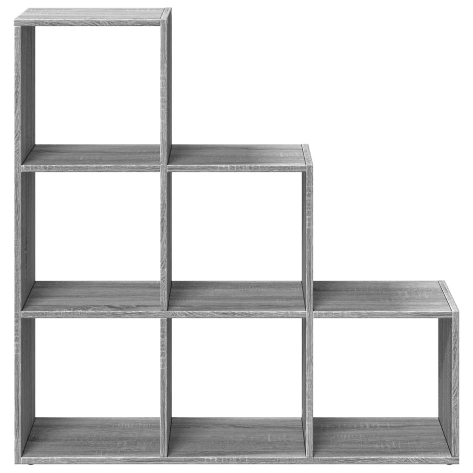 Librería divisor 3 niveles madera gris Sonoma 99x29x99