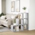 Librería divisor 3 niveles madera gris hormigón 99x29x99