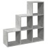 Librería divisor 3 niveles madera gris hormigón 99x29x99