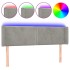 Cabecero con LED de terciopelo gris claro 147x16x78/88