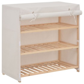Mueble zapatero con funda de tela blanco 79x40x80