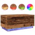 Mesa de centro con luces LED madera envejecida 90x50x40