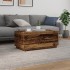 Mesa de centro con luces LED madera envejecida 90x50x40