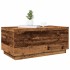 Mesa de centro con luces LED madera envejecida 90x50x40