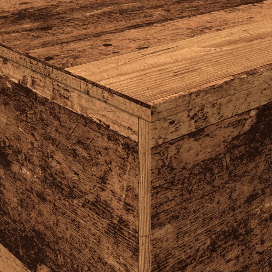 Mesa de centro con luces LED madera envejecida 90x50x40