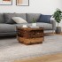 Mesa de centro con luces LED madera envejecida 50x50x40