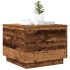 Mesa de centro con luces LED madera envejecida 50x50x40