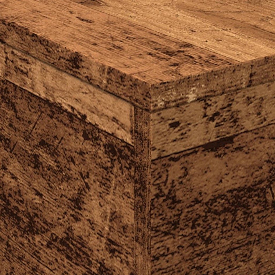 Mesa de centro con luces LED madera envejecida 50x50x40