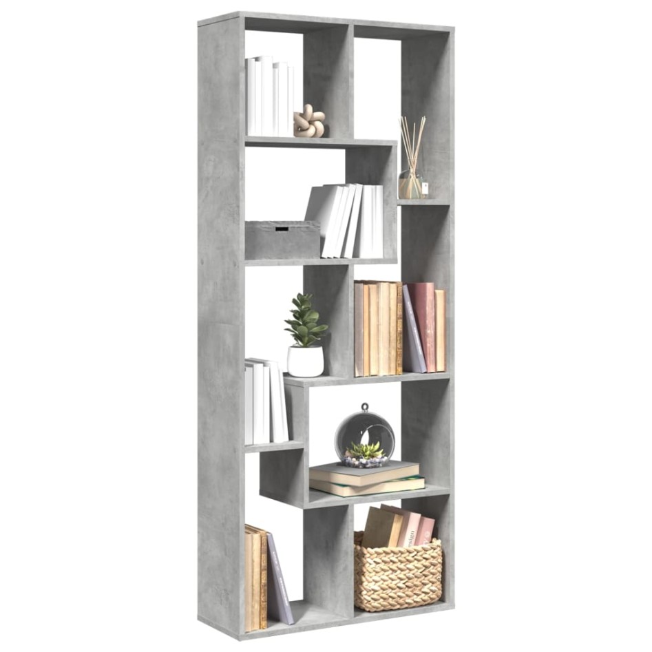 Librería divisora madera ingeniería gris hormigón