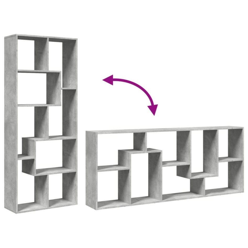 Librería divisora madera ingeniería gris hormigón