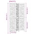 Biombo separador de 3 paneles madera maciza Paulownia