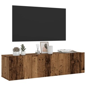 Mueble de TV de pared madera ingeniería envejecida 120x30x30
