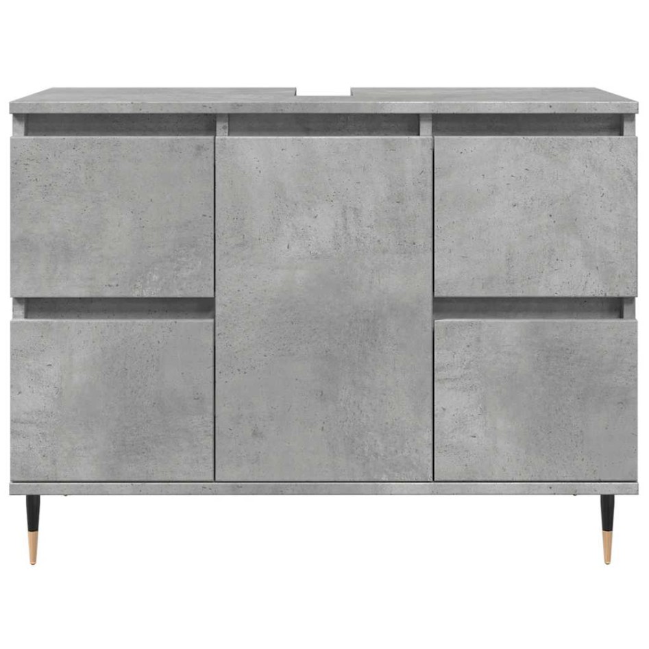 Mueble de baño madera de ingeniería gris hormigón 80x33x60