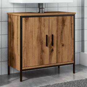 Armario lavabo baño madera ingeniería roble artisan 60x30x60