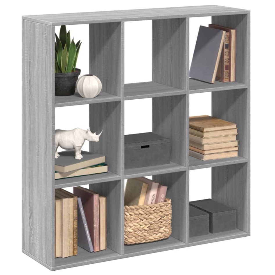 Librería divisor madera ingeniería gris Sonoma 102x29x103,5