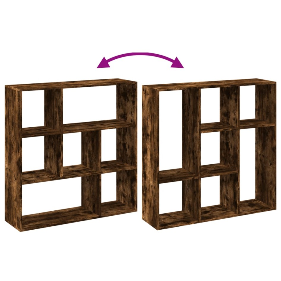 Librería divisora madera roble ahumado 102x29x103,5