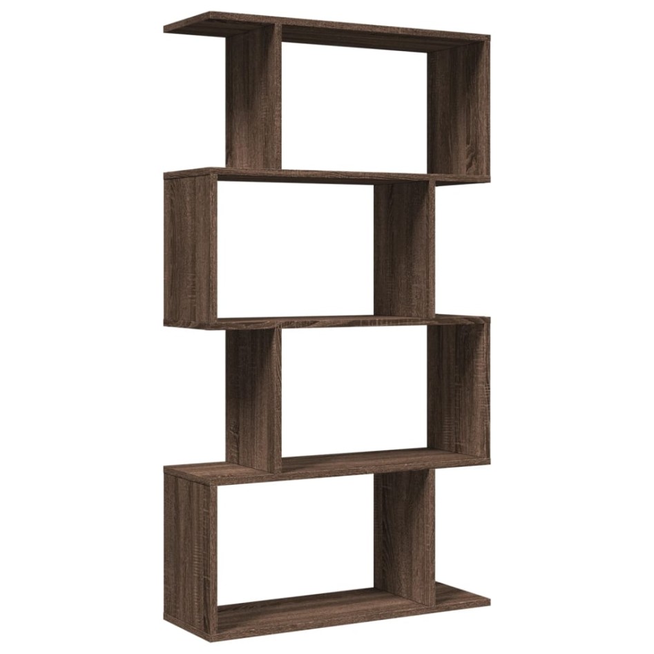 Librería divisora 4 niveles madera marrón roble 70x24x129