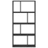 Estantería de madera de ingeniería negra 60x20x120