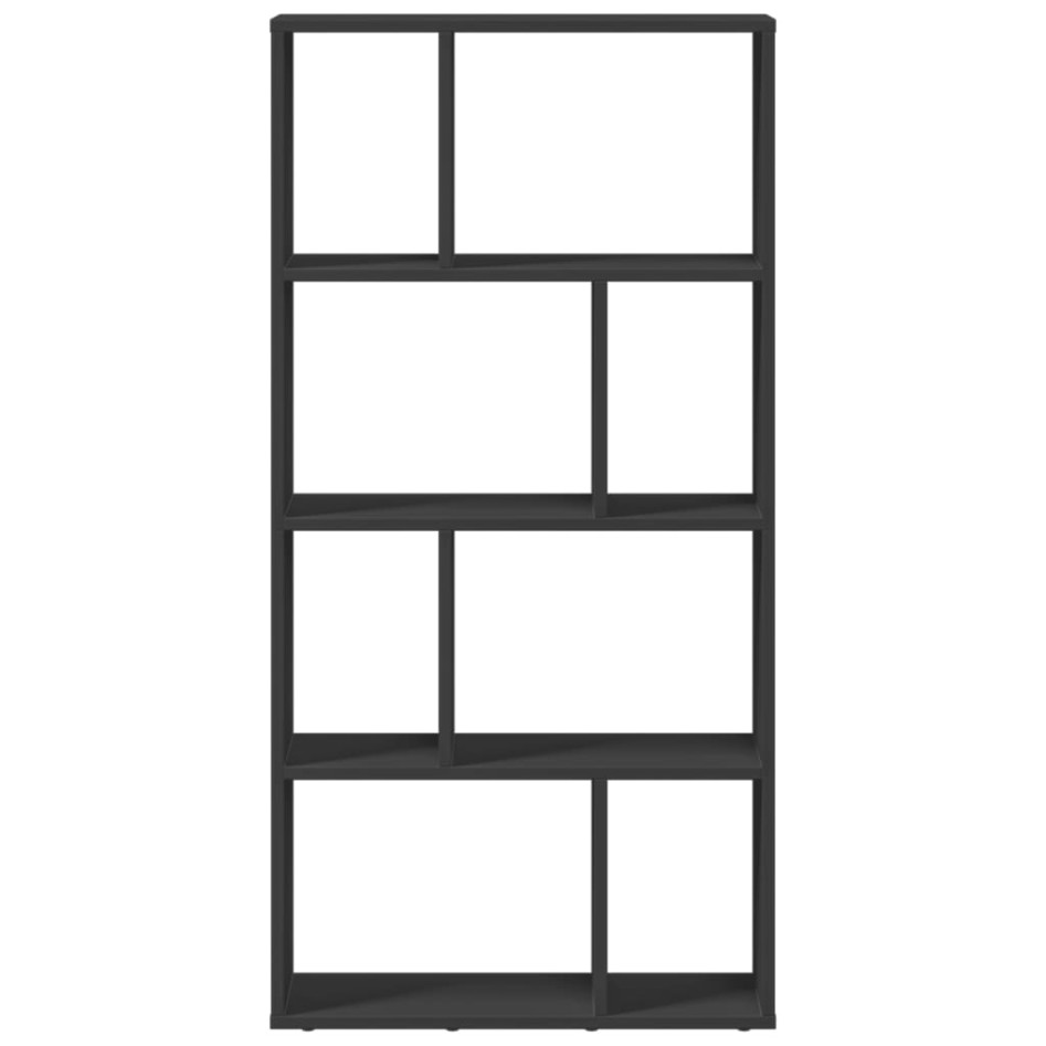 Estantería de madera de ingeniería negra 60x20x120