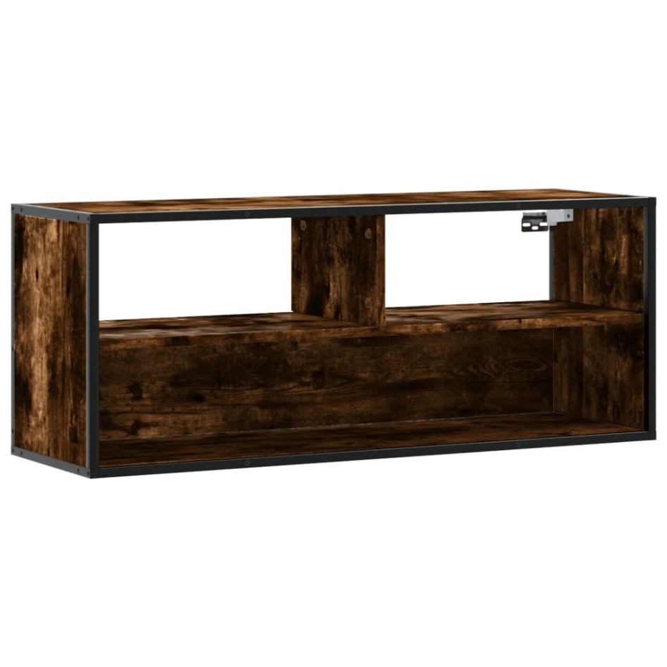 Mueble TV metal y madera contrachapada roble humo