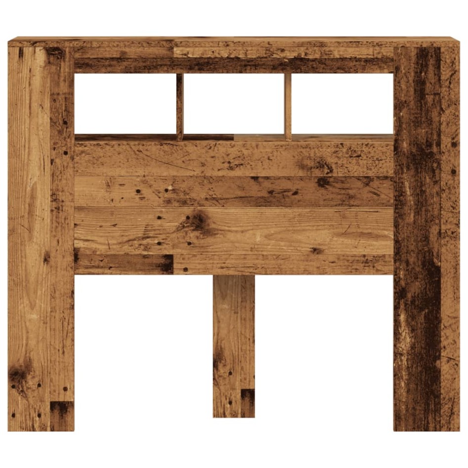 Cabecero con LED madera ingeniería envejecida 120x18,5x103,5