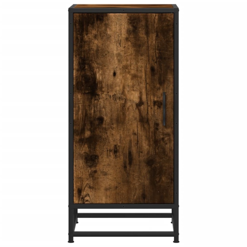 Aparador madera ingeniería y metal roble ahumado 35,5x35x76