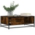 Mesa de centro madera ingeniería metal roble humo 90x57x35