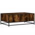 Mesa de centro madera ingeniería metal roble humo 90x57x35